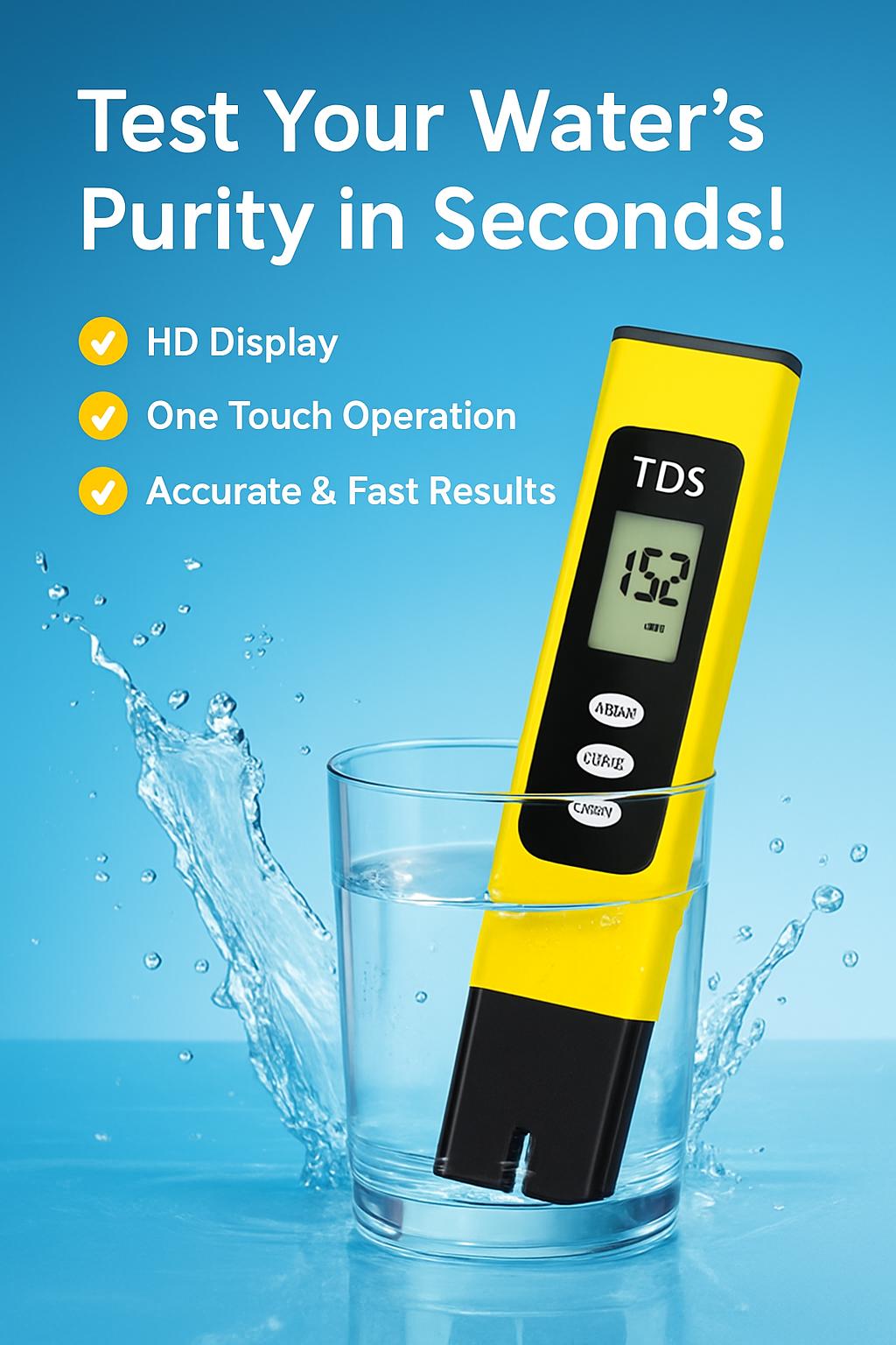 Digital TDS Water Quality Tester Pen – Portable LCD Meter for Drinking Water, Aquarium & Pool
