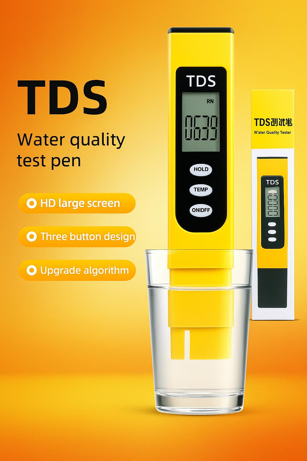 Digital TDS Water Quality Tester Pen – Portable LCD Meter for Drinking Water, Aquarium & Pool